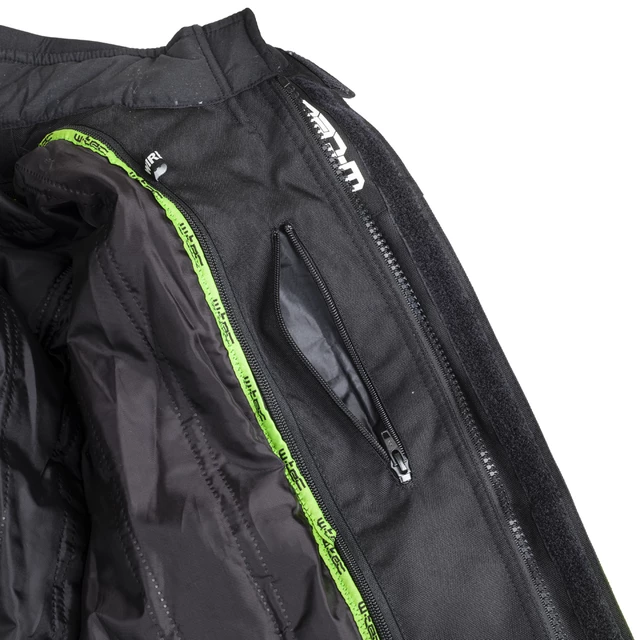 Męska kurtka motocyklowa W-TEC Ventura - Czarny-fluo żółty