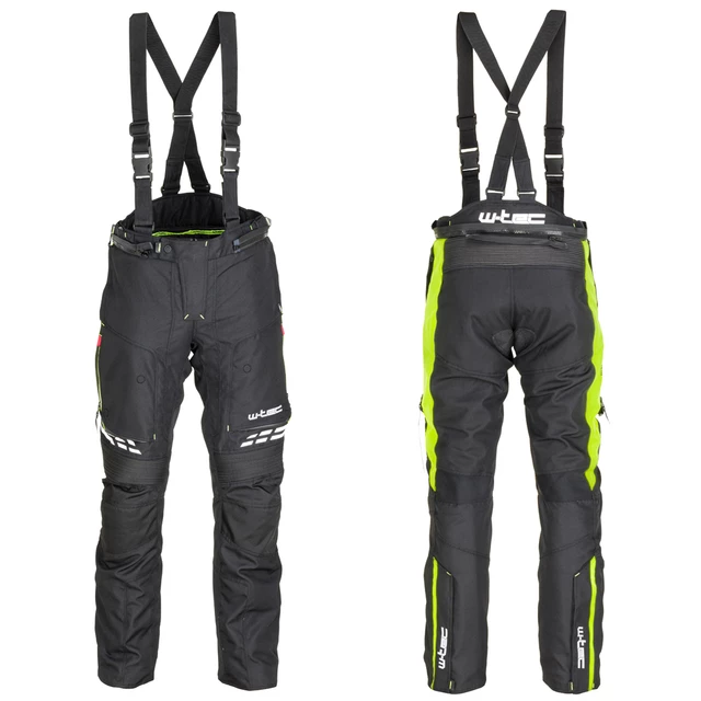 Męskie spodnie motocyklowe W-TEC Spirital - Czarny-fluo żółty - Czarny-fluo żółty