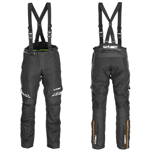 Męskie spodnie motocyklowe W-TEC Spirital - Czarny-fluo żółty - Czarny/pomarańczowy