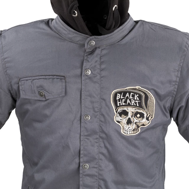 Męska kurtka motocyklowa W-TEC Black Heart Garage Built Jacket - Ciemny szary