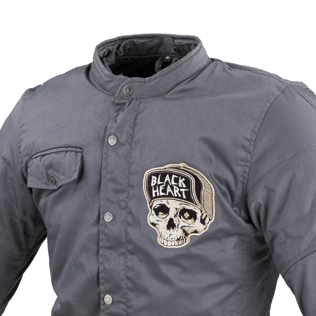 Męska kurtka motocyklowa W-TEC Black Heart Garage Built Jacket - Ciemny szary