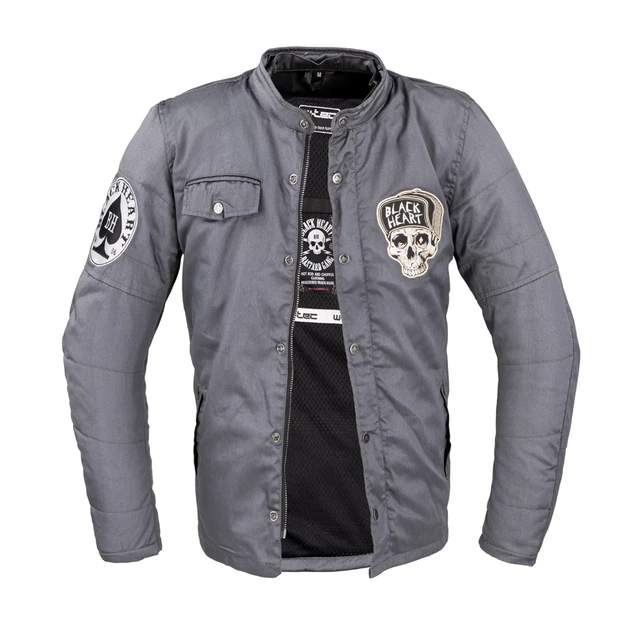 Męska kurtka motocyklowa W-TEC Black Heart Garage Built Jacket - Ciemny szary