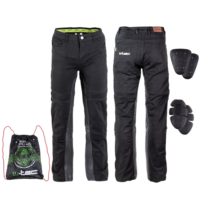 Męskie spodnie motocyklowe W-TEC Raggan - Czarny - Czarny