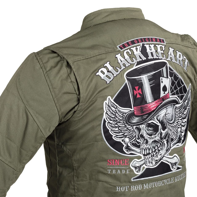 Męska kurtka motocyklowa z aramidem W-TEC Black Heart Hat Skull Jacket - Hat Skull