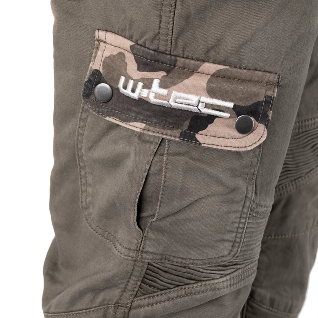 Męskie spodnie motocyklowe W-TEC Shoota - Oliwkowa zieleń