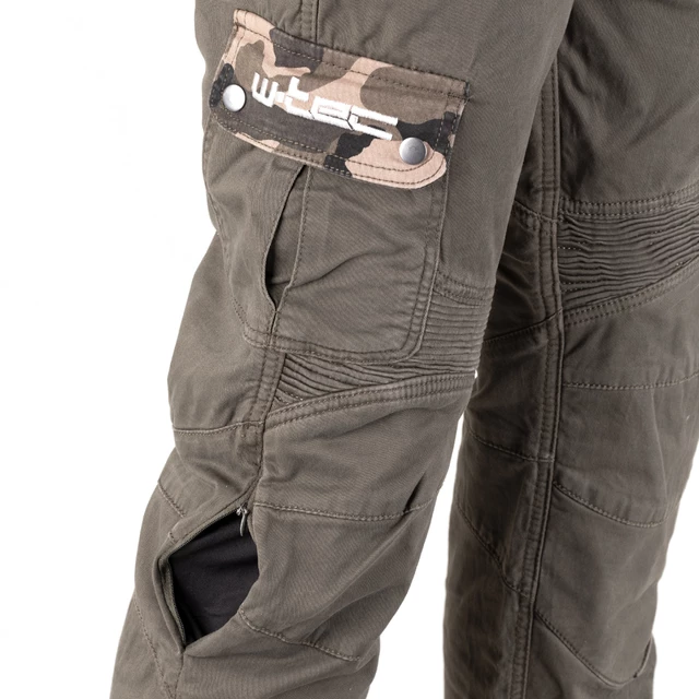 Męskie spodnie motocyklowe W-TEC Shoota - Oliwkowa zieleń