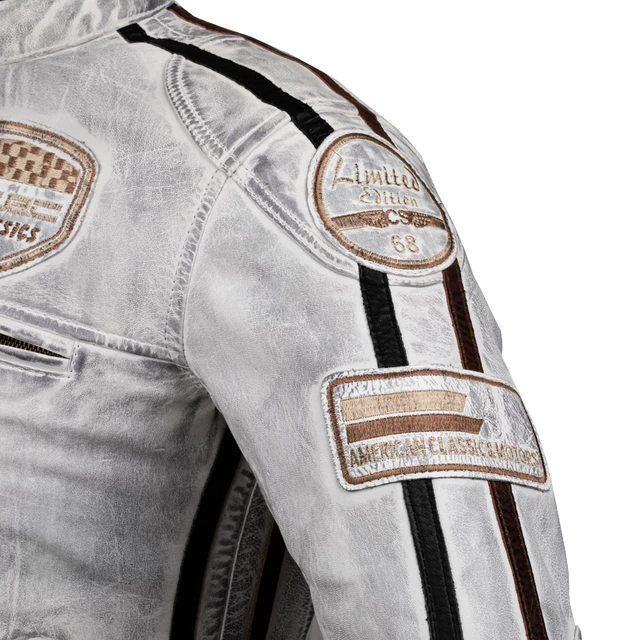Damska skórzana kurtka motocyklowa W-TEC Sheawen Lady White New - Biały