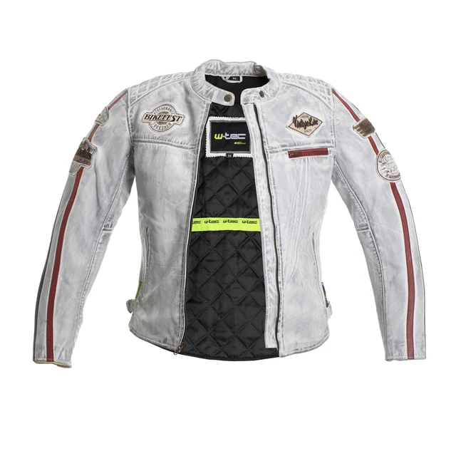 Damska skórzana kurtka motocyklowa W-TEC Sheawen Lady White - Biały