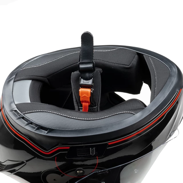 Kask motocyklowy zamknięty z blendą W-TEC Yorkroad Fusion - Czarny Szary Czerwony Błyszczący