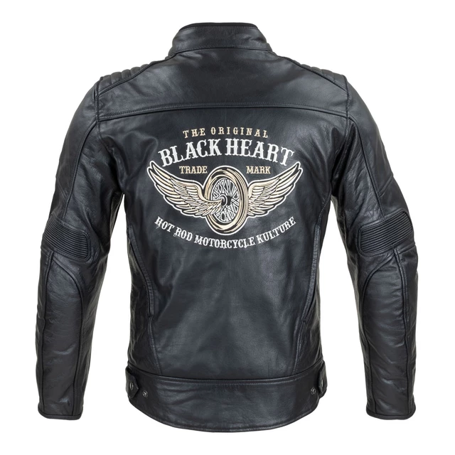 Męska skórzana kurtka motocyklowa W-TEC Black Heart Wings Leather Jacket - Czarny