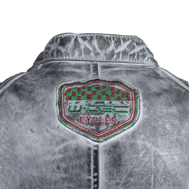 Męska skórzana kurtka motocyklowa W-TEC Sheawen Waxed Grey - szara - Szary