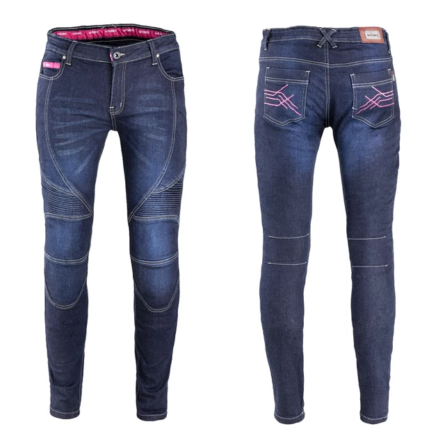 Damskie jeansy motocyklowe W-TEC Rafael - Niebieski