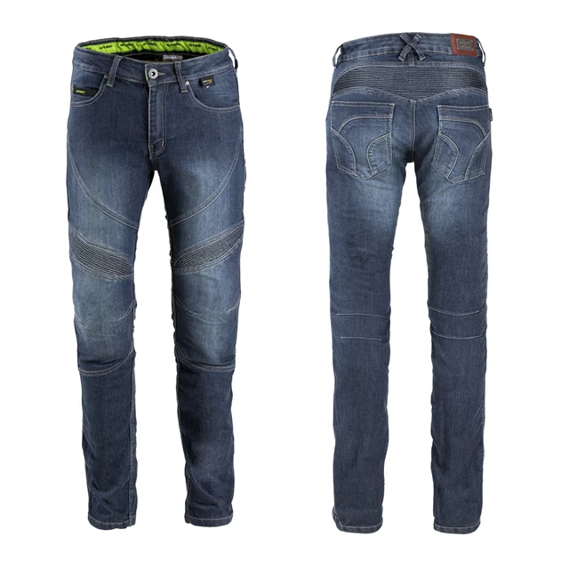 Męskie spodnie jeansy motocyklowe W-TEC Oliver - Niebieski