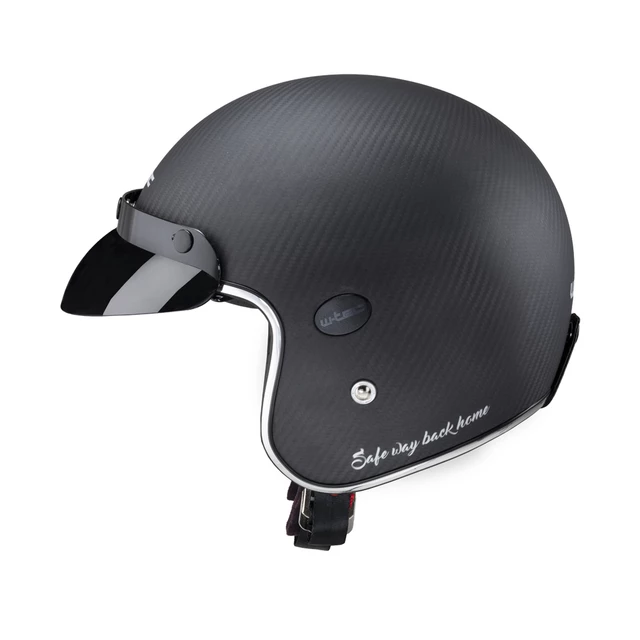 Kask motocyklowy choppera daszek W-TEC Vacabro SWBH włókno węglowe - Matowy węgiel czysty