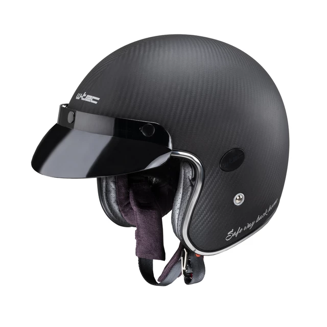 Kask motocyklowy choppera daszek W-TEC Vacabro SWBH włókno węglowe - Matowy węgiel czysty - Matowy węgiel czysty