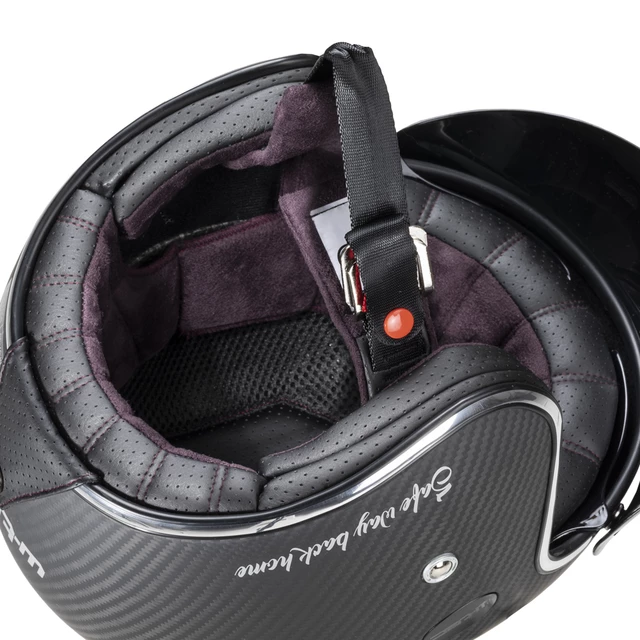 Kask motocyklowy choppera daszek W-TEC Vacabro SWBH włókno węglowe - Matowy węgiel czysty