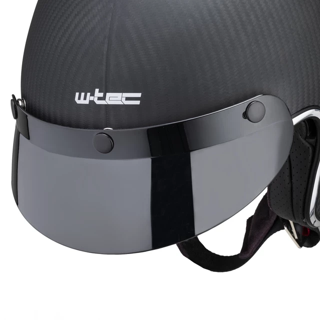 Kask motocyklowy choppera daszek W-TEC Vacabro SWBH włókno węglowe - Matowy węgiel czysty