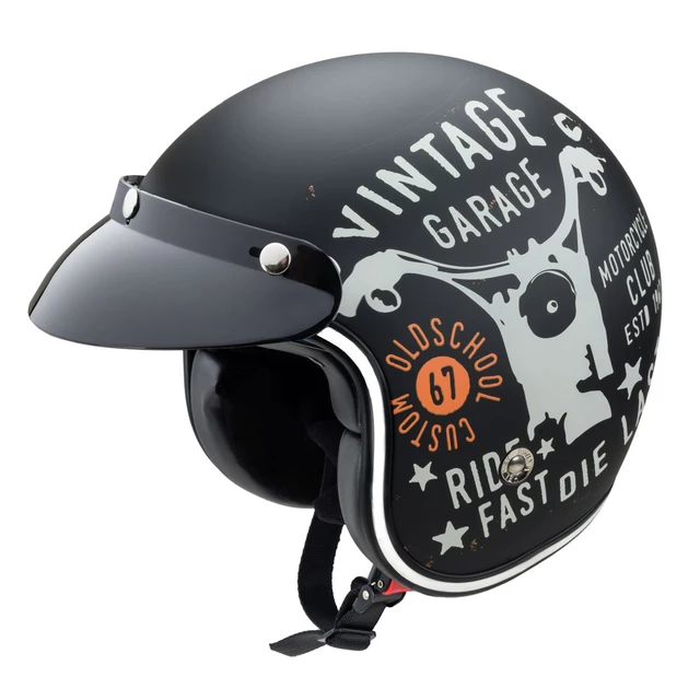Kask motocyklowy otwarty W-TEC Café Racer - Wielka gwiazda - Zabytkowy garaż