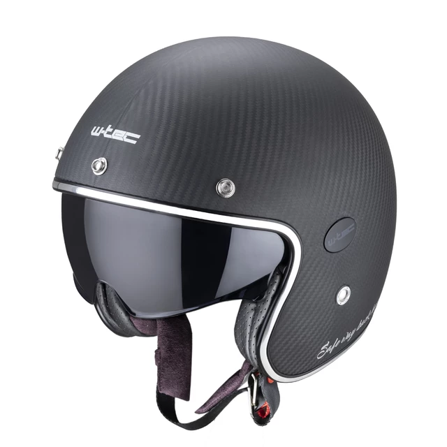 Kask motocyklowy choppera daszek W-TEC Vacabro SWBH włókno węglowe - Matowy węgiel czysty