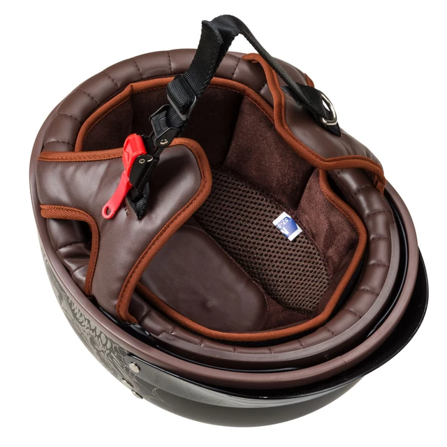 Kask motocyklowy choppera otwarty W-TEC Black Heart Longroad - Skrzydła Czaszki