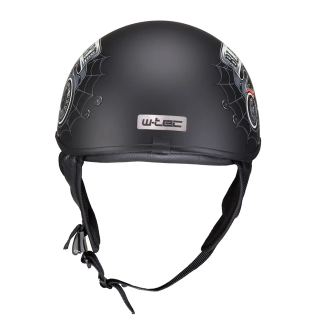 Kask motocyklowy otwarty chopper W-TEC Black Heart Rednut - Pistolet Blazin / Matowa czerń