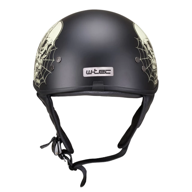 Kask motocyklowy otwarty chopper W-TEC Black Heart Rednut - Pistolet Blazin / Matowa czerń