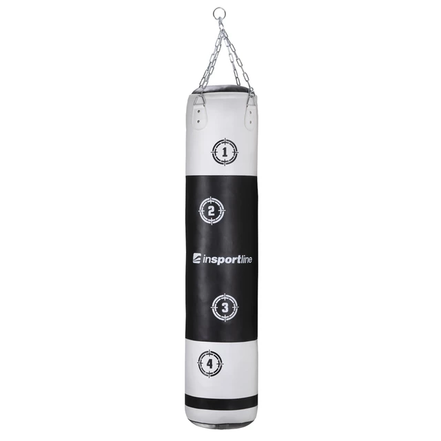 Worek bokserski treningowy inSPORTline Robkin 35x150cm / 40kg - Czarno-biały