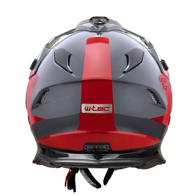 Kask motocross motocyklowy z blendą W-TEC V331 PR Graphic - Czerwono-Szary