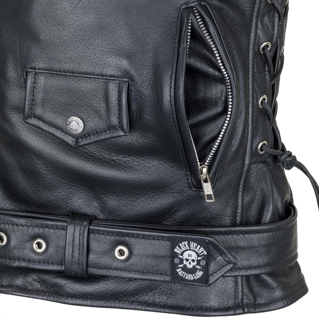 Skórzana kurtka motocyklowe W-TEC Black Heart Perfectis - OUTLET - Czarny