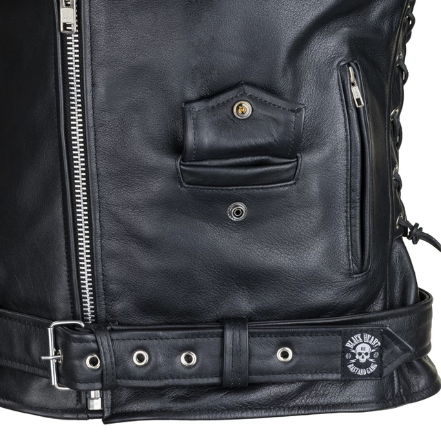 Skórzana kurtka motocyklowe W-TEC Black Heart Perfectis - OUTLET - Czarny