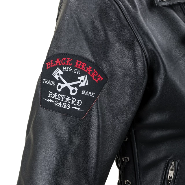 Skórzana kurtka motocyklowe W-TEC Black Heart Perfectis - OUTLET - Czarny