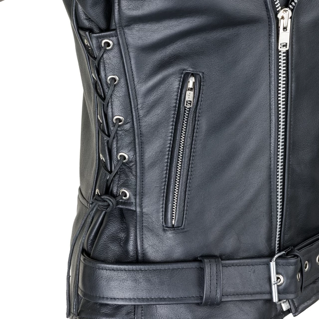 Skórzana kurtka motocyklowe W-TEC Black Heart Perfectis - OUTLET - Czarny