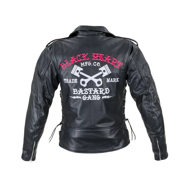 Skórzana kurtka motocyklowe W-TEC Black Heart Perfectis - OUTLET - Czarny