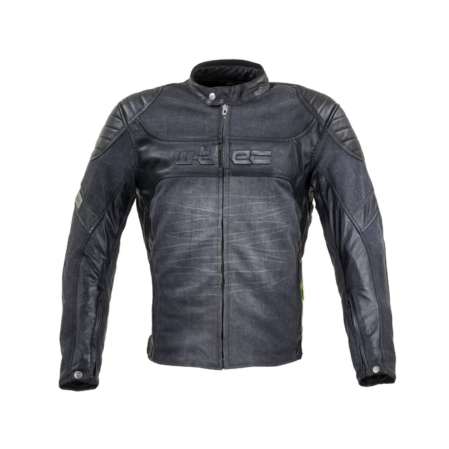 Skórzano-dżinsowa kurtka motocyklowa W-TEC Metalgy - Czarny - Czarny