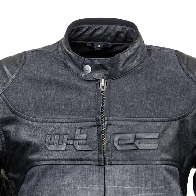 Skórzano-dżinsowa kurtka motocyklowa W-TEC Metalgy - Czarny