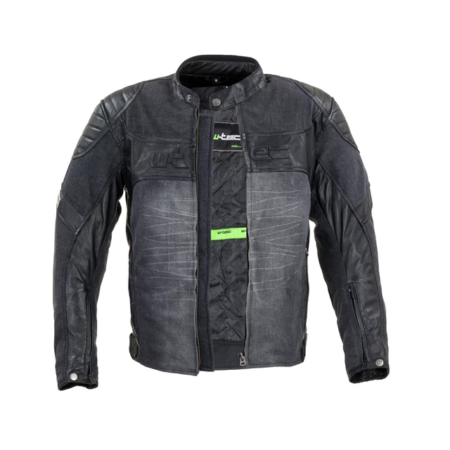 Skórzano-dżinsowa kurtka motocyklowa W-TEC Metalgy - Czarny