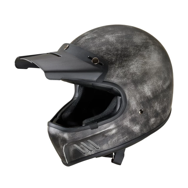 Kask motocyklowy motocross W-TEC Retron - Zardzewiały Szary - Zardzewiały Szary