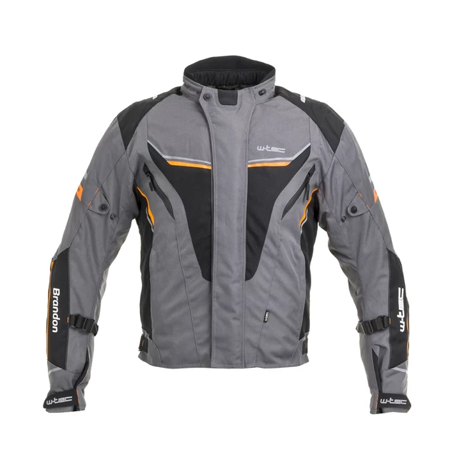 Męska kurtka motocyklowa W-TEC Brandon - Czarny-fluo żółty - czarno-szaro-pomarańczowy