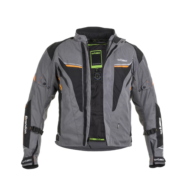 Męska kurtka motocyklowa W-TEC Brandon - Czarny-fluo żółty