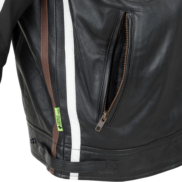 Męska skórzana kurtka motocyklowa W-TEC Sheawen Black - Czarny