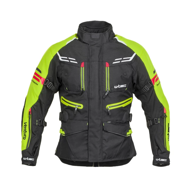 Męska kurtka motocyklowa W-TEC Ventura - Czarny-fluo żółty - Czarny-fluo żółty