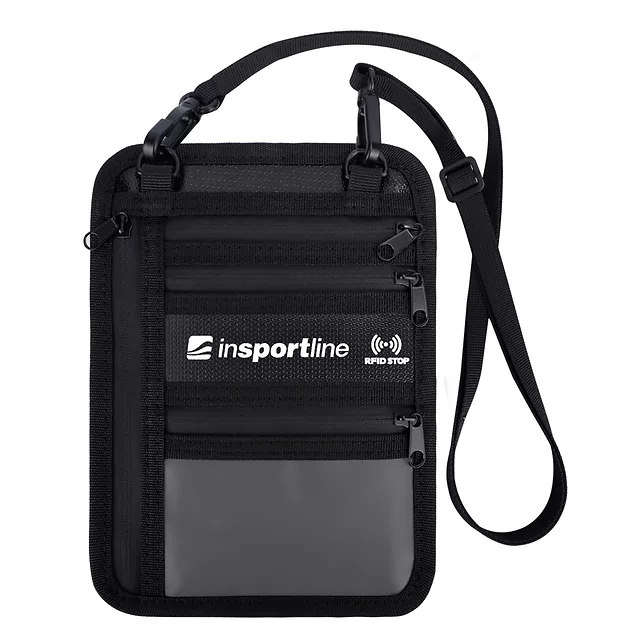 Podróżny portfel na dokumenty inSPORTline Tahopa 14,5x19,5 cm ∙ ochrona RFID ∙ wodoodporne zamki ∙ karabińczyk ∙ odpinany pasek