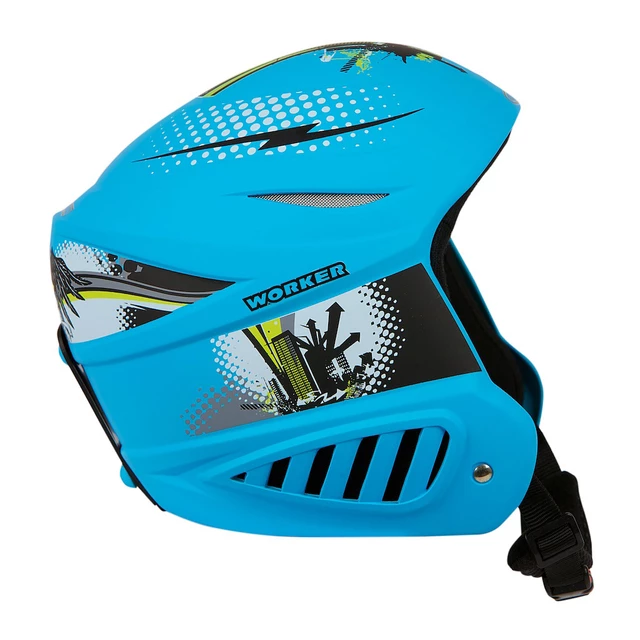 Kask narciarski WORKER Willy - Srebrny - Niebieski