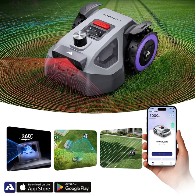 Robot koszący Anthbot M5 LiDAR (500 m²) ∙ nawigacja lidar ∙ aplikacja mobilna ∙ automatyczne mapowanie