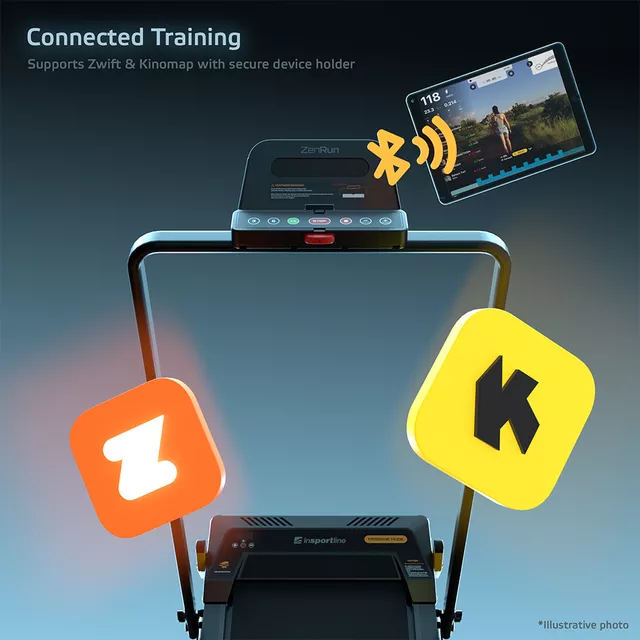 Bieżnia elektryczna 2w1 inSPORTline ZenRun NOON ∙ aplikacje Zwift/Kinomap ∙ Bluetooth