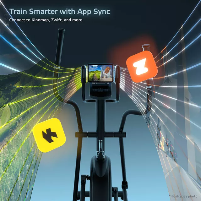 Orbitrek przednionapędowy inSPORTline ZenStride 200 ∙ składany ∙ 16 poziomów obciążenia ∙ aplikacje Zwift/Kinomap ∙ program HRC