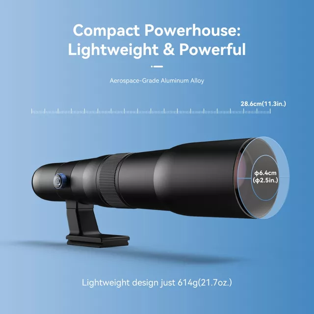 Teleobiektyw do smartfona Apexel ∙ 50x zoom optyczny ∙ adapter do statywu ∙ pilot zdalnego sterowania ∙ kompatybilny z iOS/Android ∙ konstrukcja aluminium/ABS