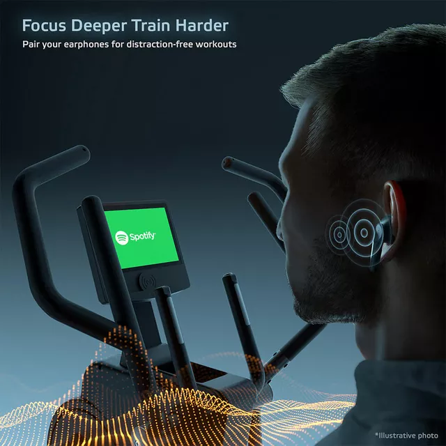 Profesjonalny orbitrek przednionapędowy inSPORTline ZenStride 1200 ∙ 16 poziomów oporu ∙ aplikacje Kinomap/Zwift ∙ ekran TFT 10,1"