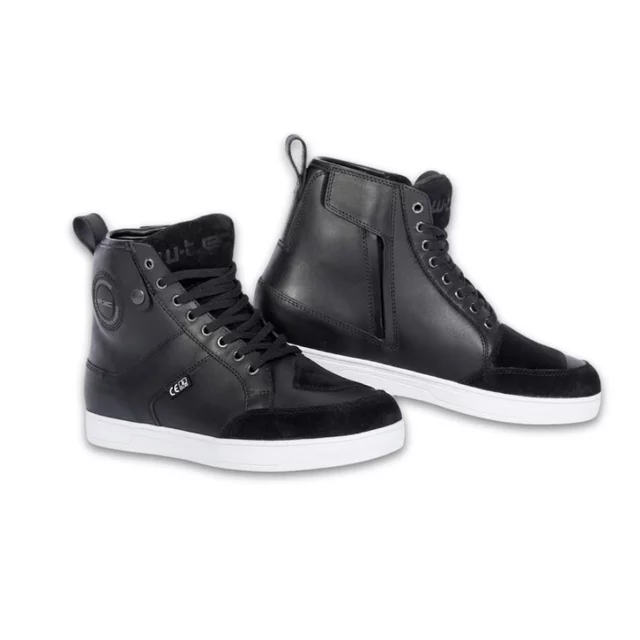 Buty motocyklowe skórzane W-TEC Boulevard ∙ certyfikat CE ∙ membrana wodoodporna ∙ podeszwa antypoślizgowa - Czarny - Czarny