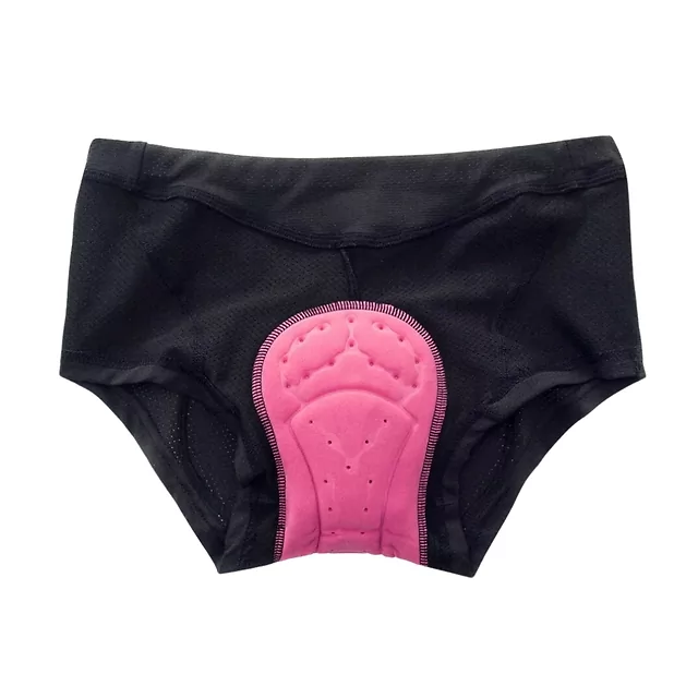 Damskie majtki rowerowe z wkładką żelową inSPORTline Stradina ∙ redukcja otarć ∙ płaskie szwy ∙ szybkoschnący materiał - Czarny